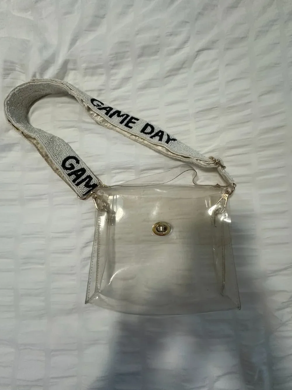 Clear Game Day Purse with Beaded Strap